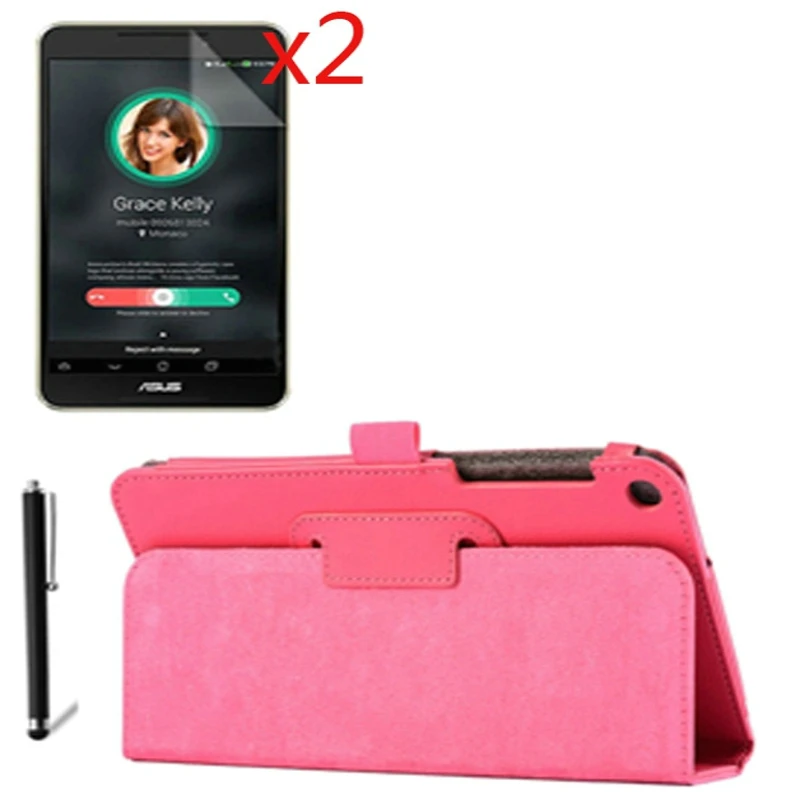 

4in1 Luxury Magnetic Folio Stand Leather Case Cover +2x Films +1x Stylus For Asus Fonepad 8 FE380 FE380CG FE8030CXG K016 8"