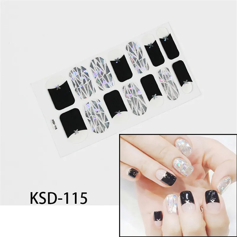 New Stickers Glitter KSD Series Irregular Sequins Nail Decals Full Cover Adhesive Nail Art Stickers Manicure for Kids Women