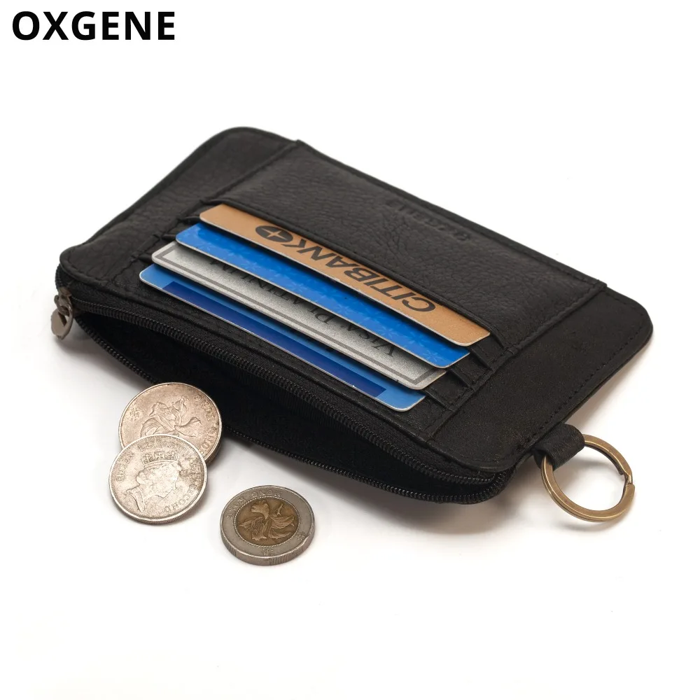 Slim Credit Card Holder For Men & Women Genuine Leather Small Coin
