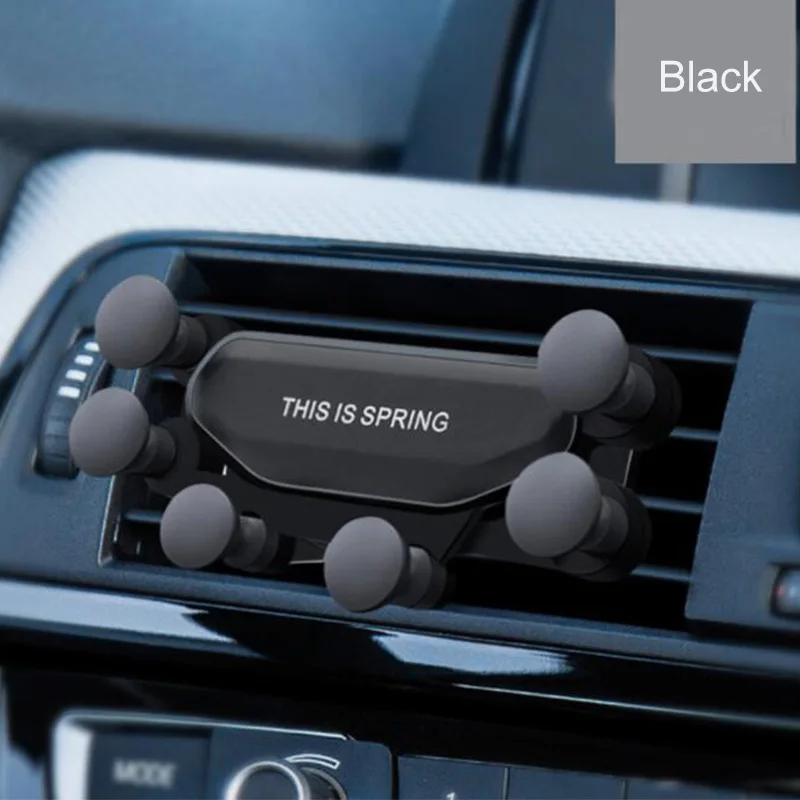 Обновленный Универсальный Автомобильный держатель для телефона без магнитной подставки для мобильных телефонов iPhone Xiaomi huawei в автомобиле крепление для телефона на вентиляционное отверстие - Цвет: Черный