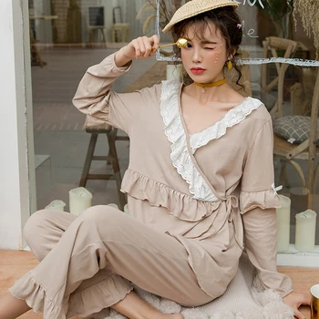 

2019 New Spring Maternity Pajamas Cotton Pregnancy Clothes Sleepwear Nursing Pregnancy Pyjama Set Breastfeeding Nightwear