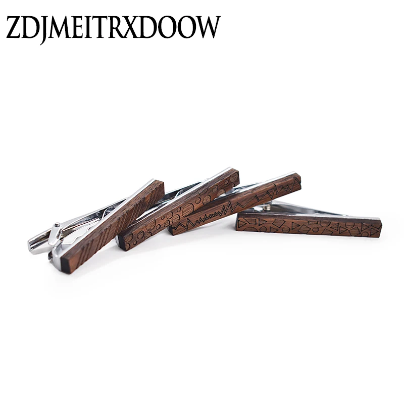 Tie Clip Pin Clasp Bar Wood Metal Tie Bar, tie clips