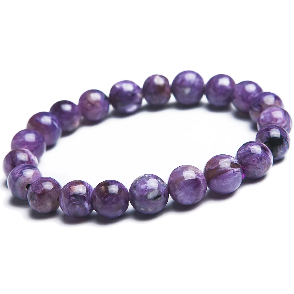 

Genuine Natural Purple Charoite Gemstone Women Men 9mm Round Beads Jewelry Bracelet Russian Healing Stone Fashion Lucky AAAAA