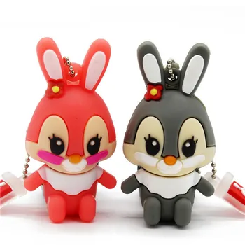 

usb flash drive pen drive pink memory stick gray rabbit 8GB 16GB pendrive