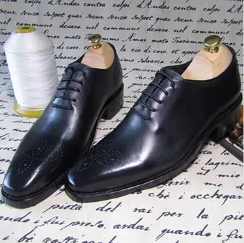 

Cow leather Goodyear Shoes for men Flats lace up Genuine leather Breathable Lace up Business Shoes Custom made Wedding Shoes