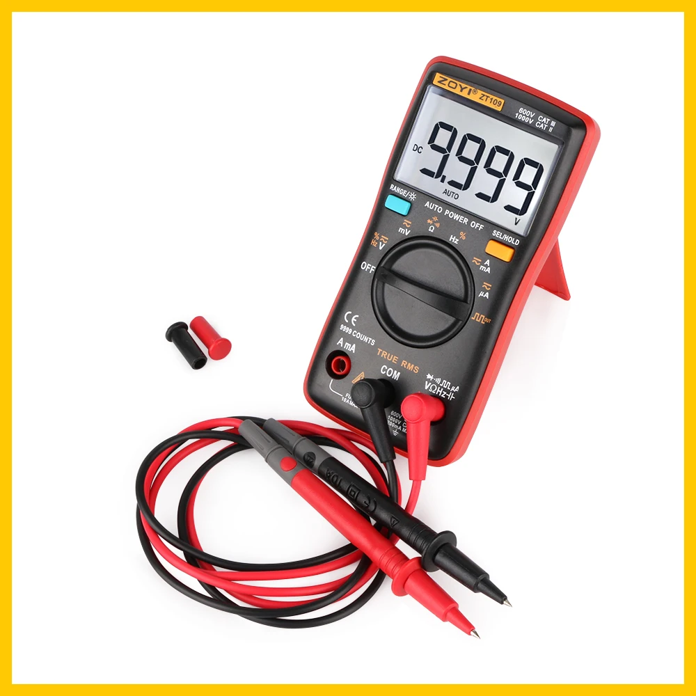 Professional Industrial Multimeter Test Capacitor Multimeter 9999 Counts Backlight LCD Display ZT109