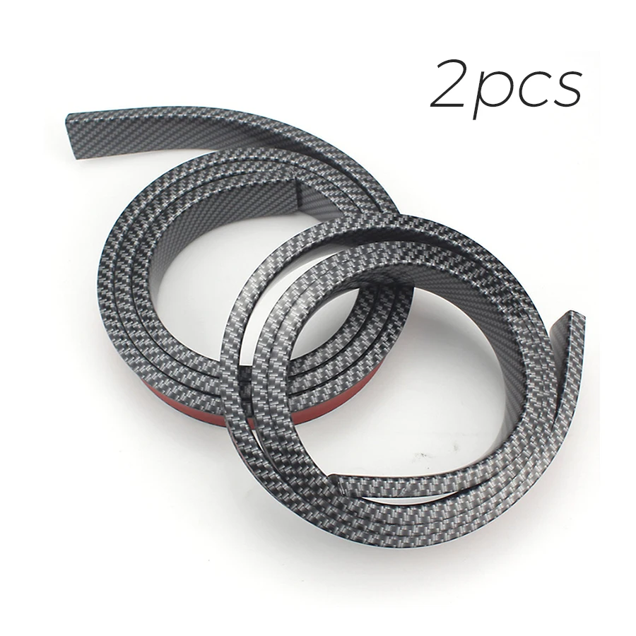 

2pcs 1.5M Car Fender Flare Carbon Fiber Color Widening Rubber Wheel Eyebrow Trim Protector Lip Universal