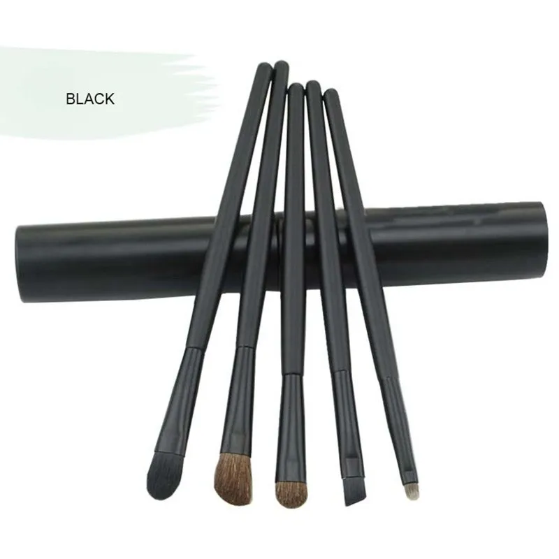 Professional Eye Cosmetics Makeup Tools Travel Makeup Brushes 5 Pcs with Cylindrical Tube Make Up Beauty Kit Set  (61)