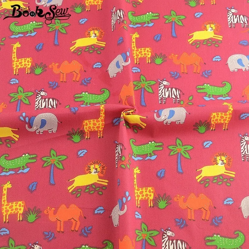 Booksew с животным дизайном 100% хлопчатобумажная ткань красные ткани одеяла сделай