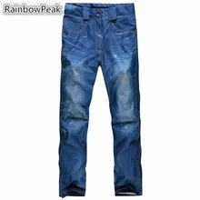 New Winter women Skiing Denim pants Snowboarding Trousers outdoor thermal Windproof Waterproof Mountain climbing Bib pants