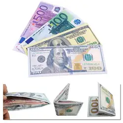 Для мужчин женщин Зажимы для денег банкноты узор Фунт Доллар Евро Кошелек женские кошельки унисекс Мода бумажник Твердые