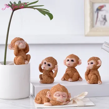 

JIA-GUI LUO Resin Monkey Crafts Simulation Animal Model Home Decoration Miniature Figurines Miniature Garden B030