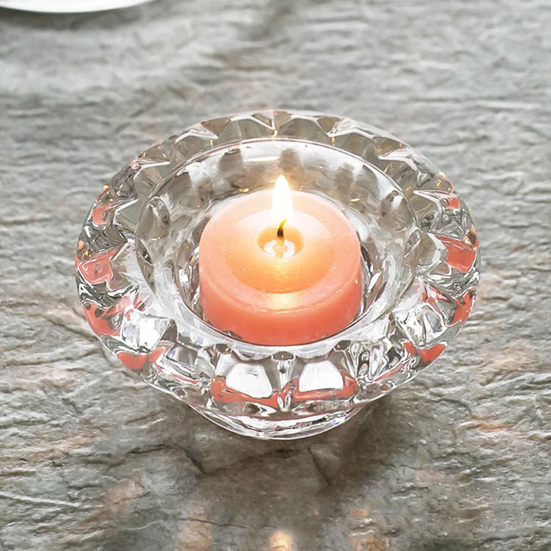 Buy H&D Clear Crystal Candle Holders Elegant Wedding