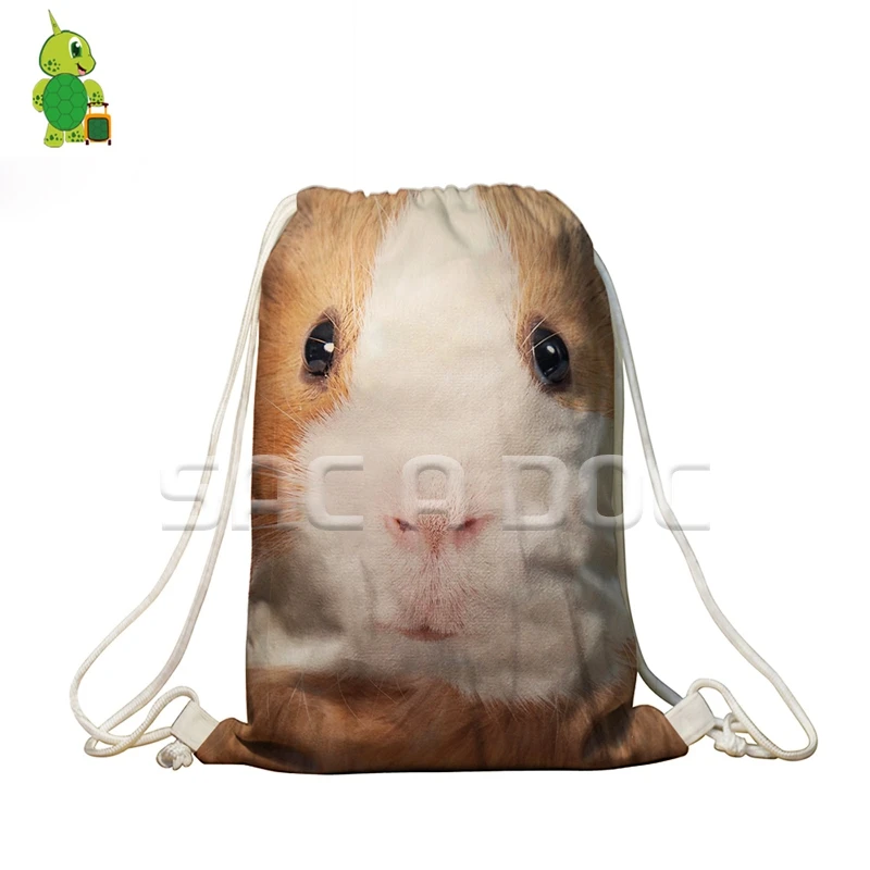 Коренастый snimsl Guinea Pig печати drawstring сумка Для женщин Для мужчин рюкзаки softback путешествия посылка Мальчики Девочки Школьные мешки для