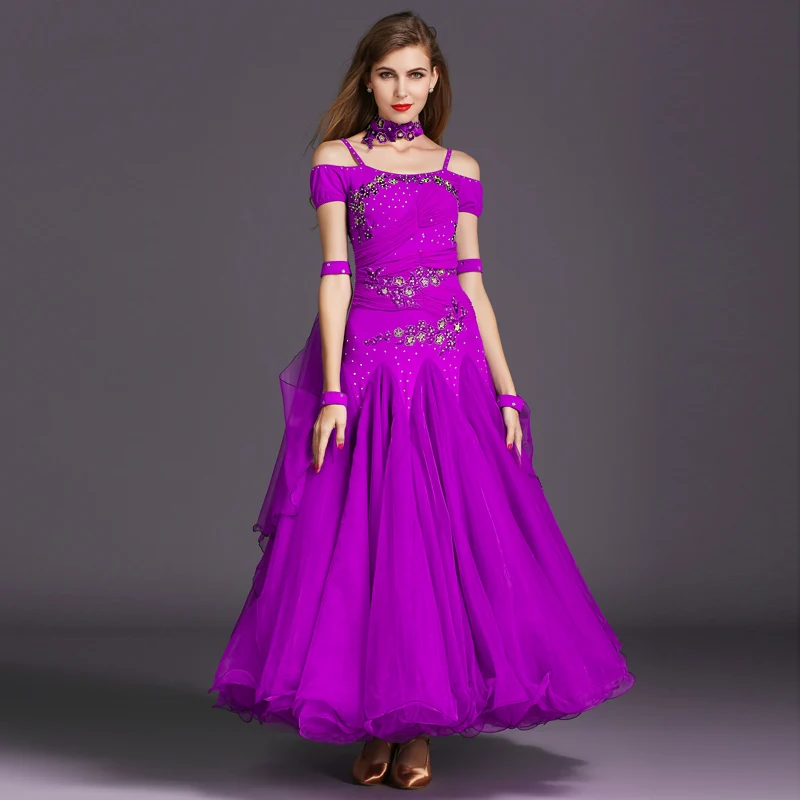 modern dance dress big flare dress hem matchwork luxury modern dance