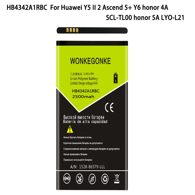 WONKEGONKE HB4342A1RBC для Huawei honor 4A y5II Y5 II 2 Ascend 5 + Y6 5A аккумуляторы SCL-TL00 | Мобильные телефоны