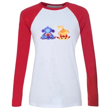 IDzn Для женщин футболка в повседневном стиле, милые «Ohana значит семья» стежка и Покемон Пикачу узор с длинными рукавами для девочек хлопковая футболка футболки