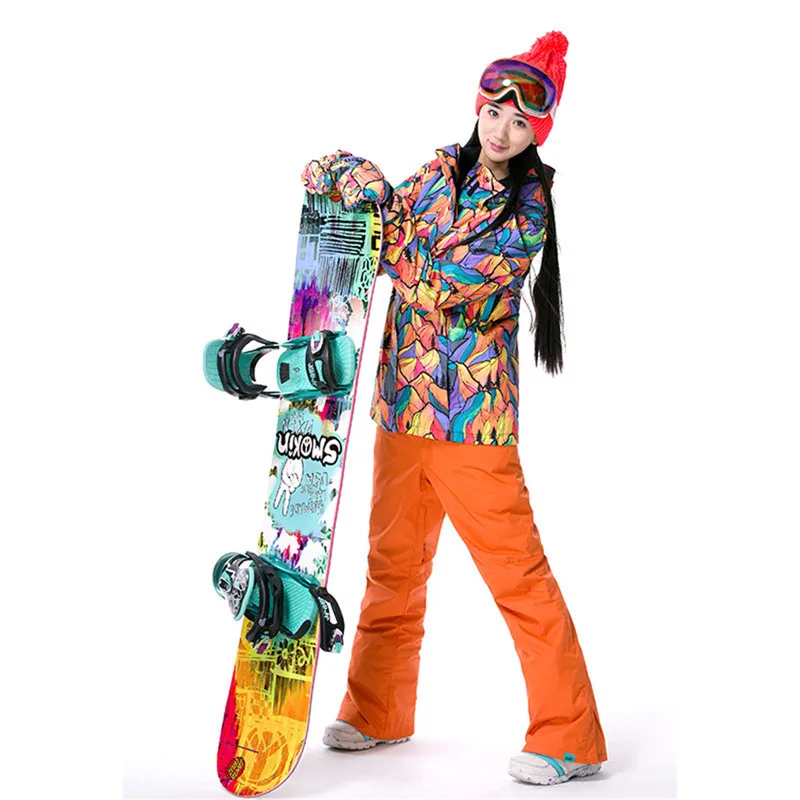 GSOU снег женская зимняя Лыжная куртка Водонепроницаемый ветроустойчивый сноуборд куртка для катания на лыжах Сноубординг кемпинг снег одежда костюм