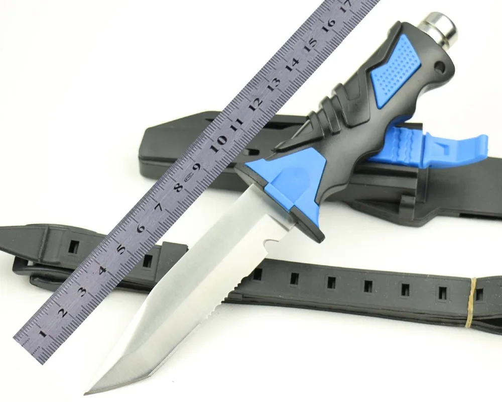 heat! 440C diver survival knife tactical knife blade polished surface