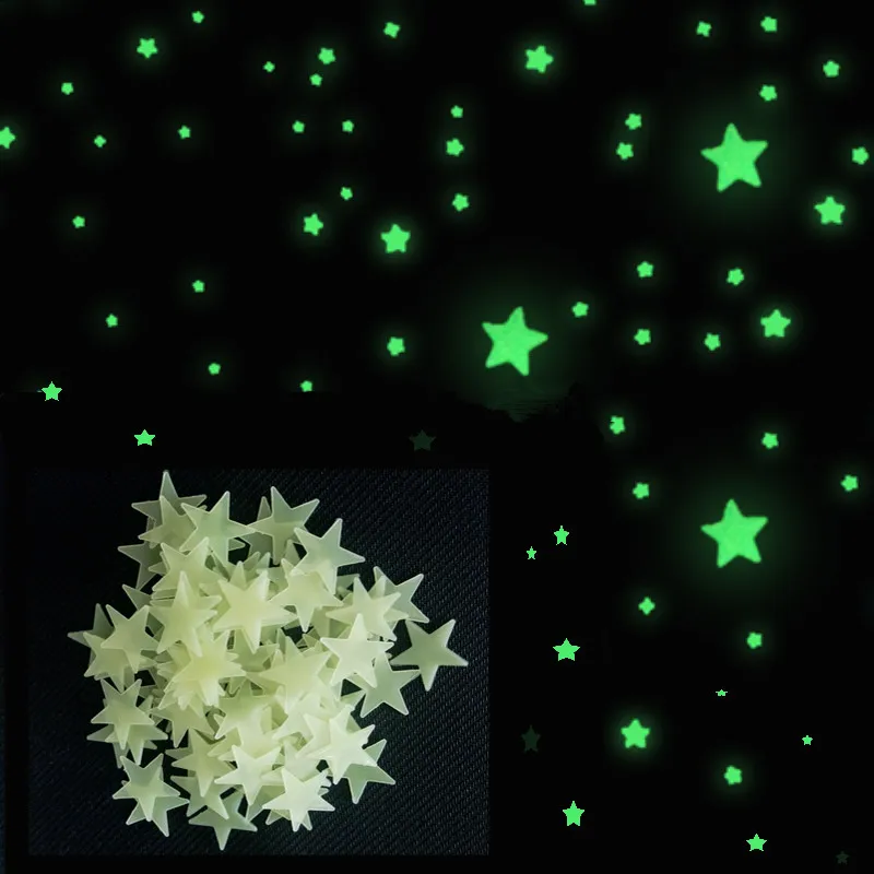 100Pcs Pack Luminous Stars  Wall Stickers Home Glow  In The 