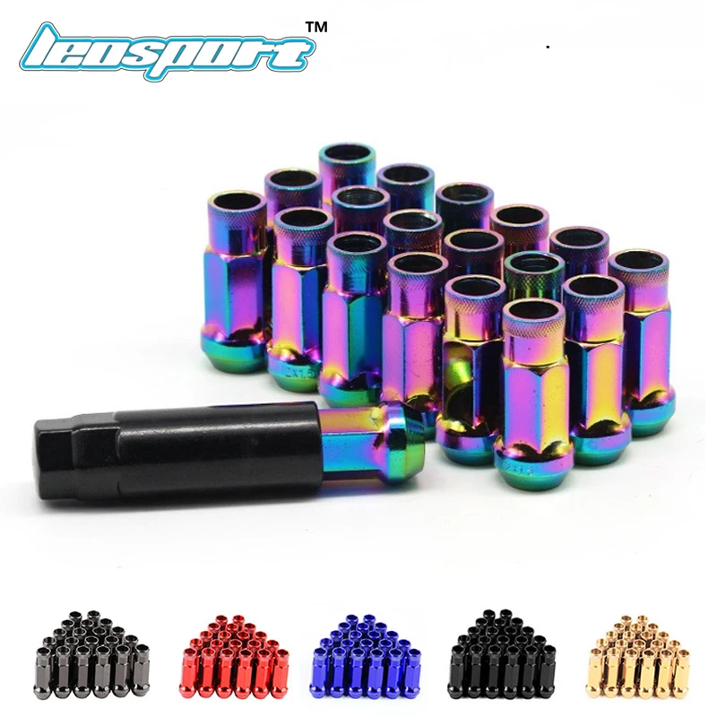 

Universal For MUTEKI Wheel SR48 Auto Steel Acorn Rim Extended Open End Wheel Racing Lug Nuts With One Key