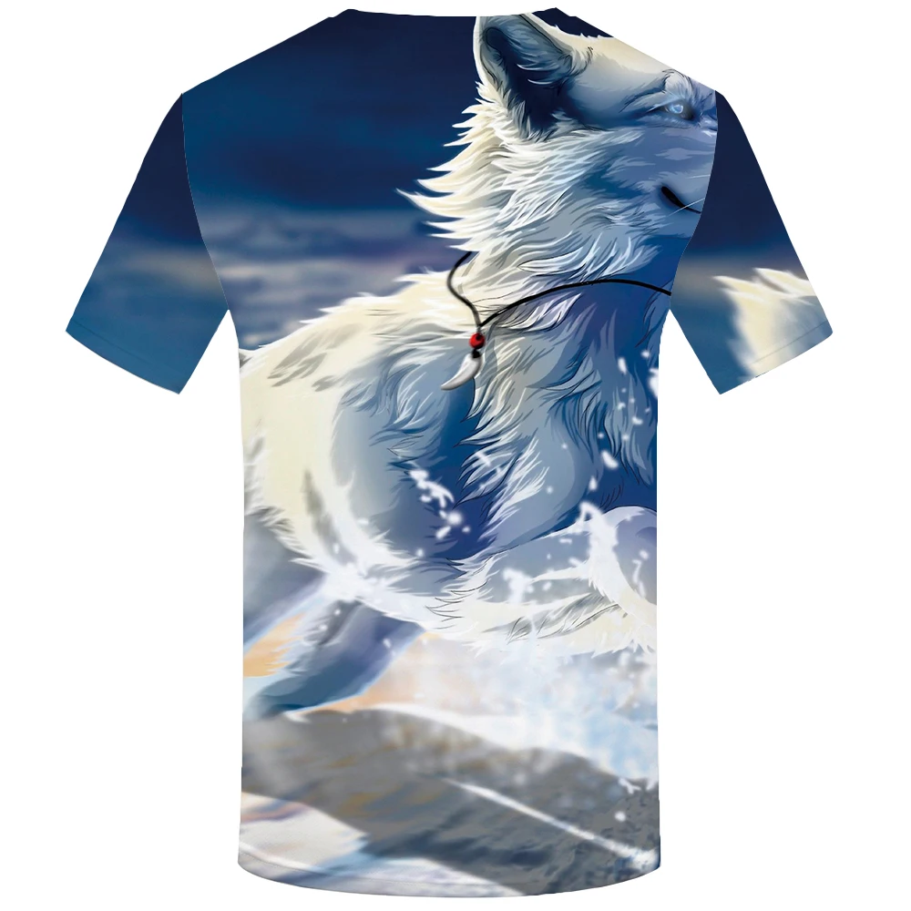 KYKU Wolf Shirt Punk Tshirt Metal T-shirt 3d Print T shirt Men Clothes Mens Clothing Funny T shirts