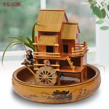 

The story River water Lucky bamboo feng shui ornaments creative home living room study table Waterscape Crafts