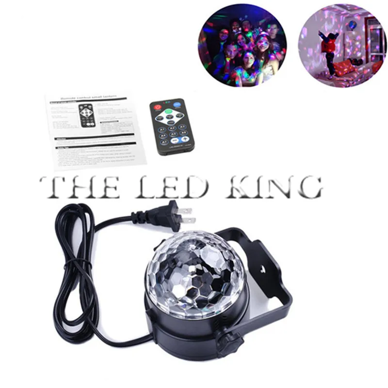 2x6 Вт 9 Вт вечерние диско DJ светлый праздник проектор EU/us светодиодный RGB Кристалл мини Magic мяч сценический эффект огни с Дистанционное управление