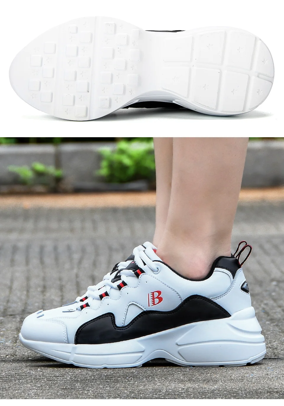 BONA New Fashion Style Platform Sneakers Ladies Brand Chunky Causal Shoes Woman Leather Leisure Shoes Chaussure Femme Comfy