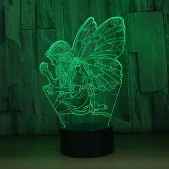

Butterfly fairy colorful 3D lights touch visual lights acrylic gradient LED night light birthday gifts
