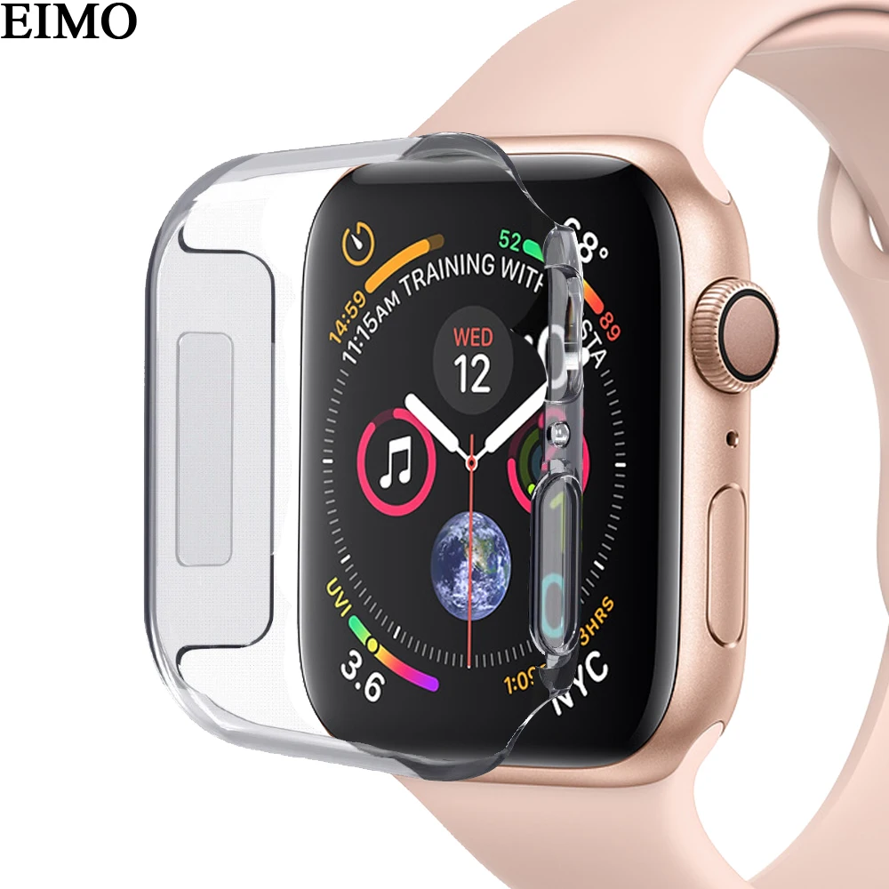

EIMO Silicone Case for Apple Watch bands 42mm 4 3 iwatch band 38mm 44mm 40mm Ultra-thin bumper Protector shell Cover Accessories