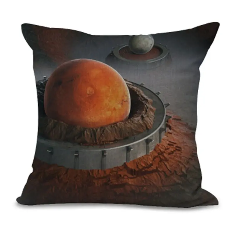 Чехол для подушки хлопковая льняная декоративная квадратная с принтом|cushion