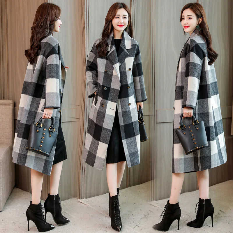 Brand Design Winter Coat Women Warm Cotton-padded Wool Coat Long Women's Cashmere Coat European Fashion Jacket Outwear