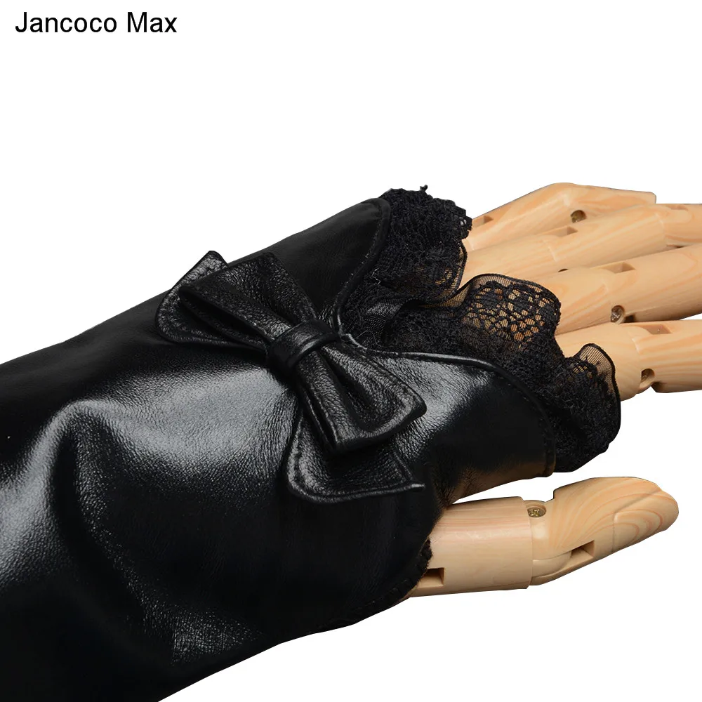 Jancoco Max 2019 натуральная кожа длинные перчатки Модные кружевные рукавицы без