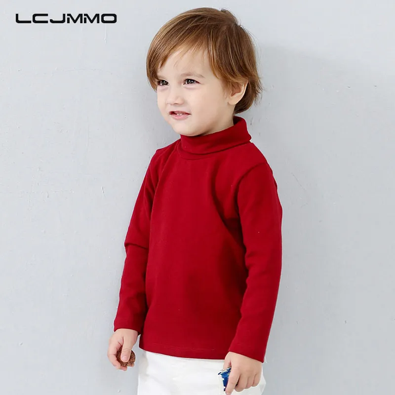 Lcjmmo Spring Red Girls Blouse 2018 Autumn Long Sleeve Turtleneck Kids