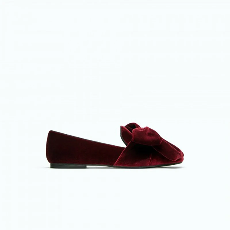 burgundy_velvet_loafers_for_women_cute_round_toe_flats_with_bow_2_