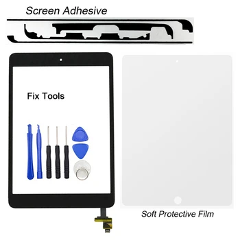 

1PCS Tested New For Apple iPad mini 2 mini2 A1489 A1490 A1491 Front Glass Lens Digitizer Touch Screen+Button+IC+Adhesive+Protect