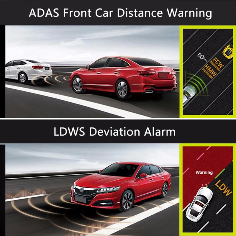E-ACE автомобиля DVR, GPS трекер с разрешением Full HD 1080P двойной объектив видео Регистраторы ADAS LDWS Ночное видение 170 градусов WDR(широкий динамический диапазон) Dashcam Регистратор