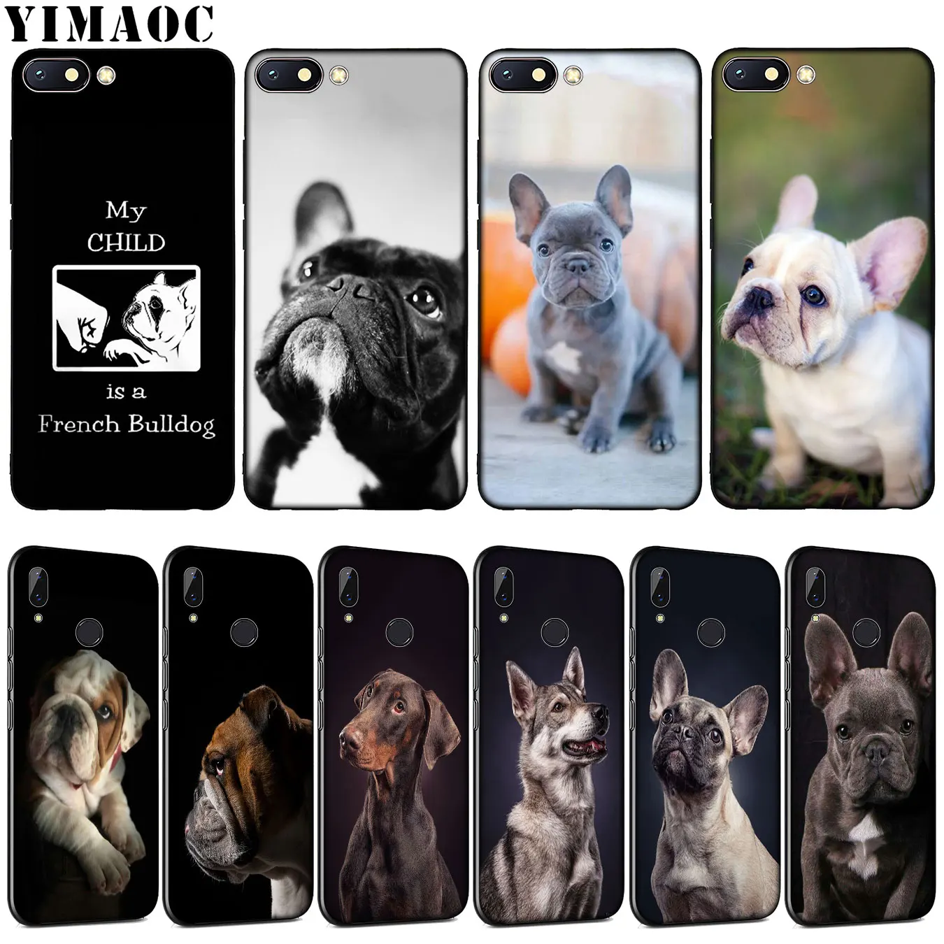 

YIMAOC Bulldog Puppies dog Soft Silicone Phone Case for Xiaomi Redmi K20 GO S2 6A 7A 4A 4X Note 8 7 5 6 Pro Plus Black TPU Cover