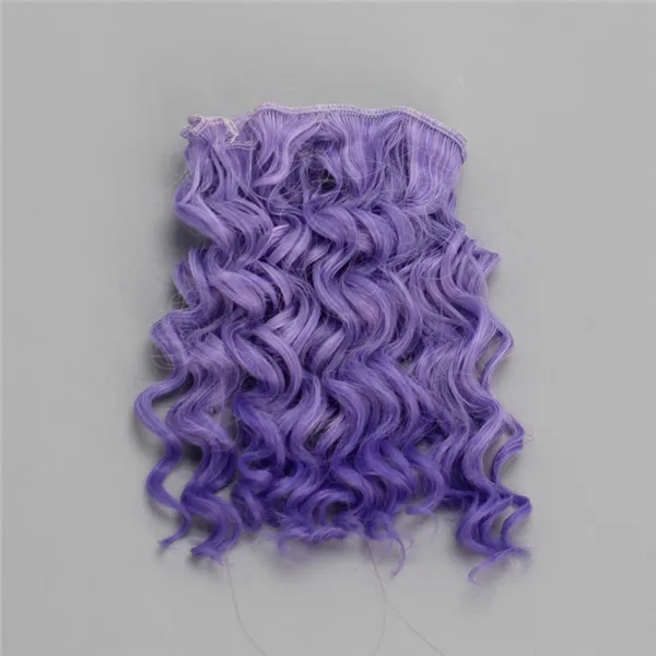 Bjd парик аксессуары 1 шт 15*100 см кукла волос для 1/3 1/4 1/6 1/12 натуральный Цвет вьющиеся кукольные волосы парик "сделай сам" - Цвет: 04 Purple Color