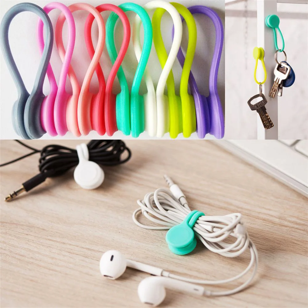 

3Pcs/Set Hot Sale Multifunction Magnet Earphone Cord Winder Cable Holder Organizer Clips Drop Shipping