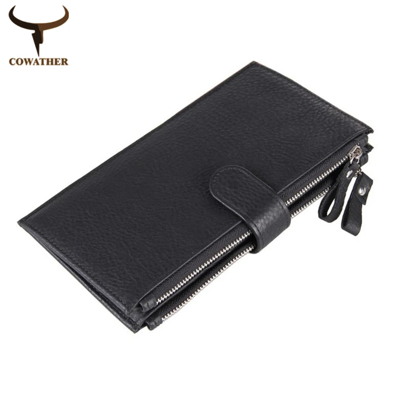  [COWATHER]100%top quality men wallets luxury cow genuine leather,long vintage dollar price male,carteira masculina free shipping 