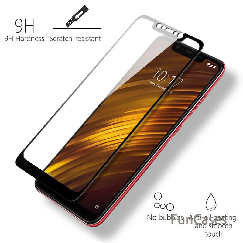 Для Xiaomi Pocophone F1 закаленное стекло полное покрытие 9H 2.5D Премиум протектор экрана