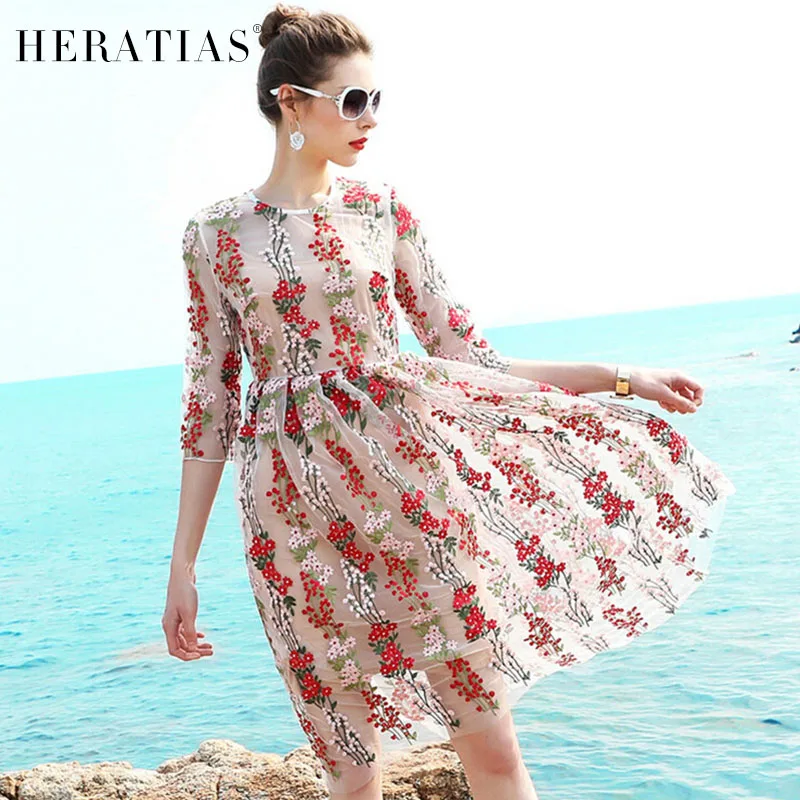 2017 Evening Party Dresses Gorgeous 3/4 Sleeves Sheer Mesh Floral Embroidery Boho Bohemian Long Maxi Dress Brand Style For Women long-floral-maxi : image 2017 Evening Party Dresses Gorgeous 3/4 Sleeves Sheer Mesh Floral Embroidery Boho Bohemian Long Maxi Dress Brand Style For Women long-floral-maxi