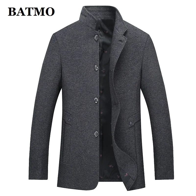 BATMO 2019 Новое поступление осень высокое качество шерстяной Повседневный плащ для мужчин, мужская шерстяная Куртки, плюс-Размер M-6XL