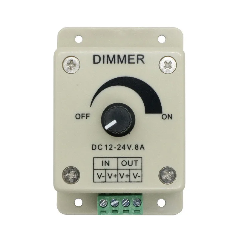 

LED Dimmer Switch Swicth 12-24V 8A Adjustable Brightness Lamp Strip Driver Single Color Light Power Supply Controller 5050 2835