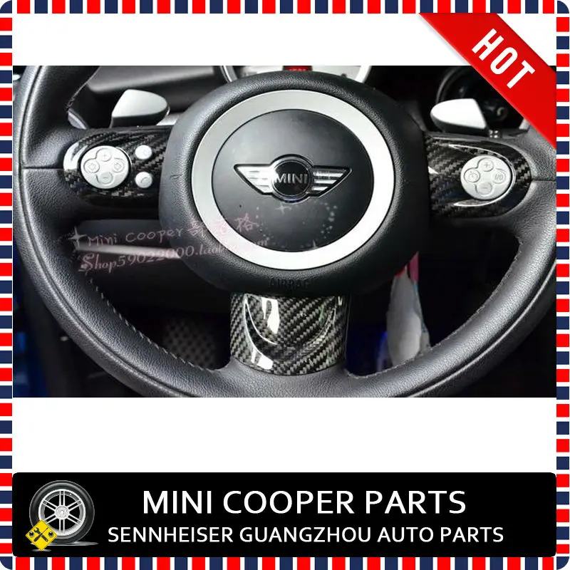 Фирменная Новинка ABS Материал углеродного волокна Стиль Многофункциональный рулевого колеса автомобиля крышки для mini cooper R60 R55 R56 R57 R58(3 шт./компл
