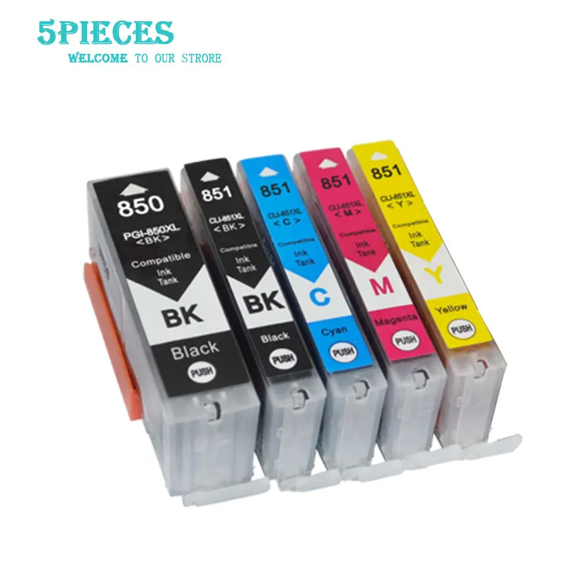LuoCai PGI 850 CLI 851 Compatible Ink Cartridges For Canon MG5480/MG6400/MG7180/IP7280/Ip8780