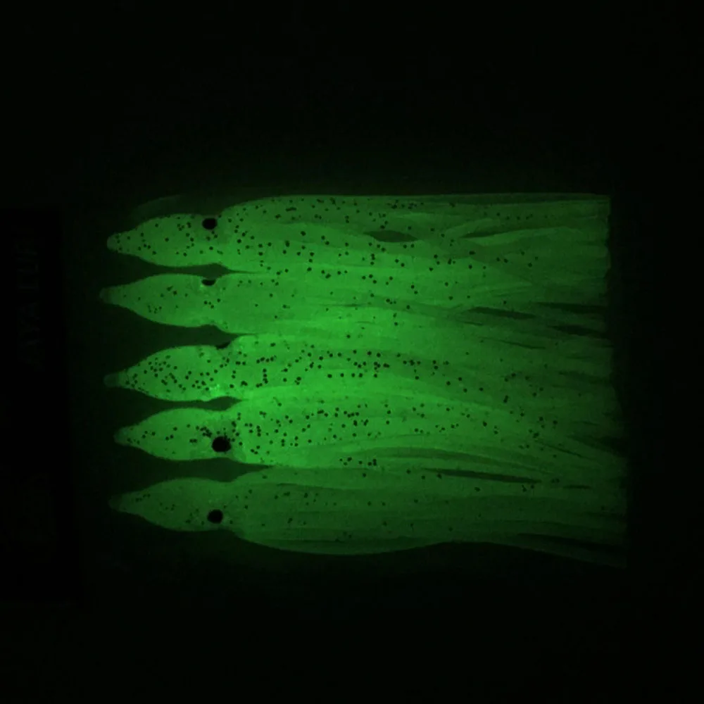 Promotion!! 30X 75mm 2g Fishing Lures shiny GLOW OCTOPUS SQUID SKIRTS SOFT LURE