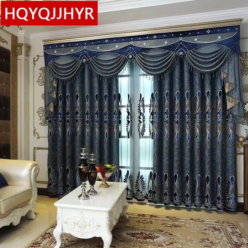Новинка Европейский роскошный бархат шениль вышитые шторы для спальни на заказ